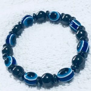 2018 Energy Magnetic Hematite Blue Eye Bracelet